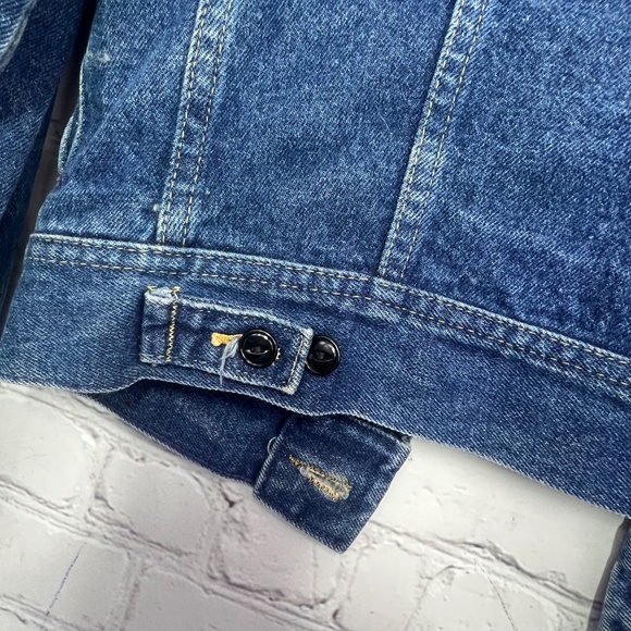 VINTAGE |•LEE•| Blue Denim Trucker Jean Jacket Size 36R - Picture 6 of 8